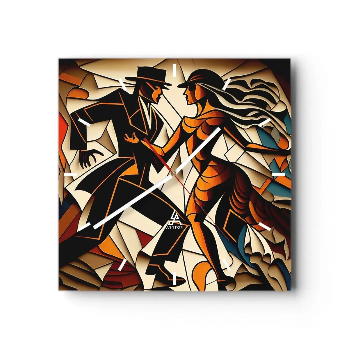 Horloge murale - Pendule murale - Danse de passion et de volupté - 40x40 cm