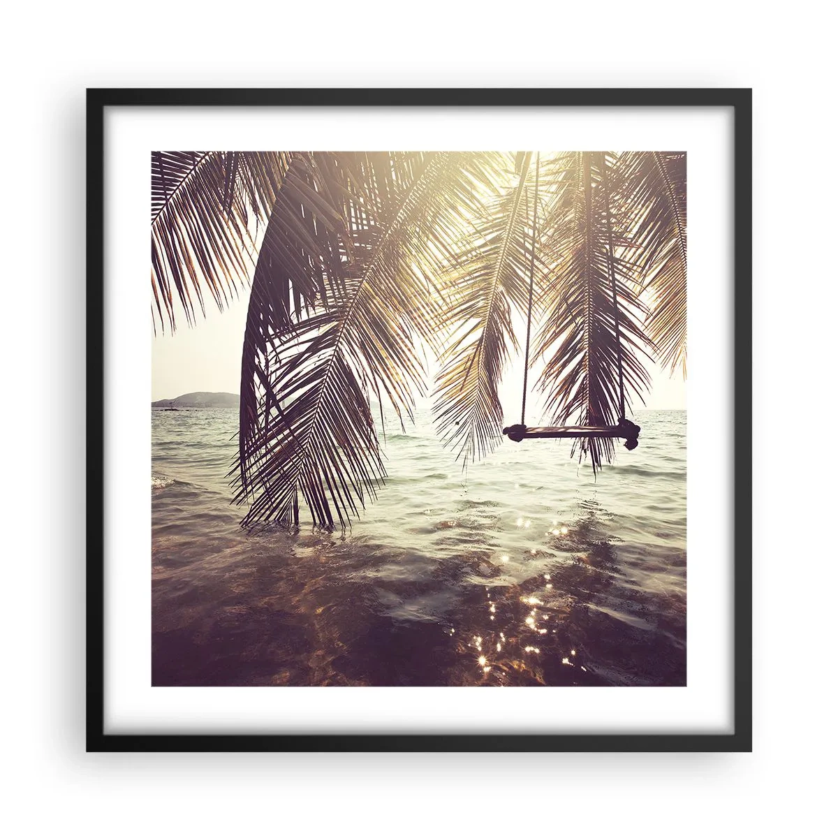 Affiche dans un cadre noir - Poster - Vous pouvez vous balancer dans les nuages à volonté - 50x50 cm