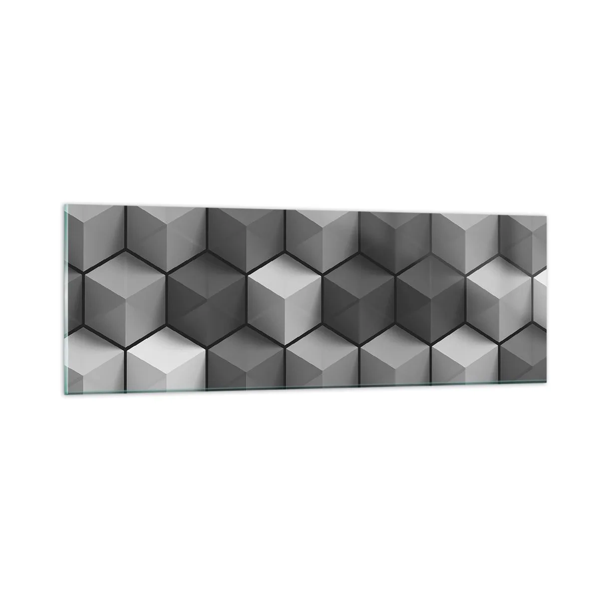 Impression sur verre - Image sur verre - Puzzle cubiste - 90x30 cm