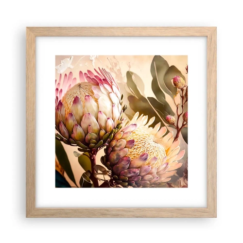 Affiche dans un chêne clair - Poster - Tendrement embrassé - 30x30 cm