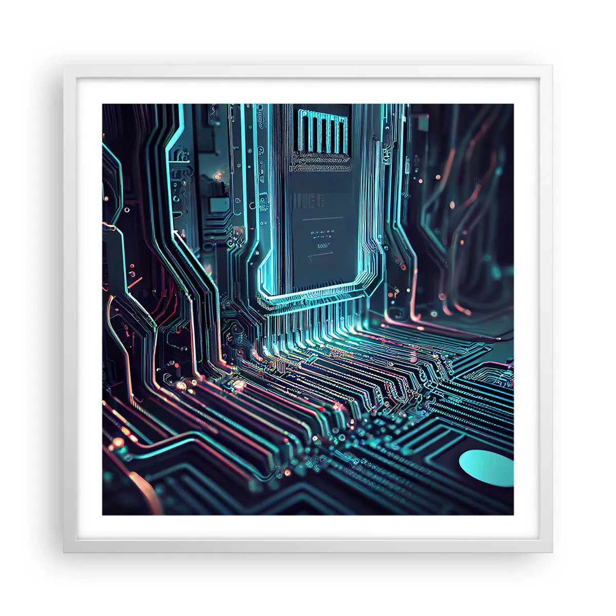 Affiche dans un cadre blanc - Poster - Je pense comme ça… - 60x60 cm