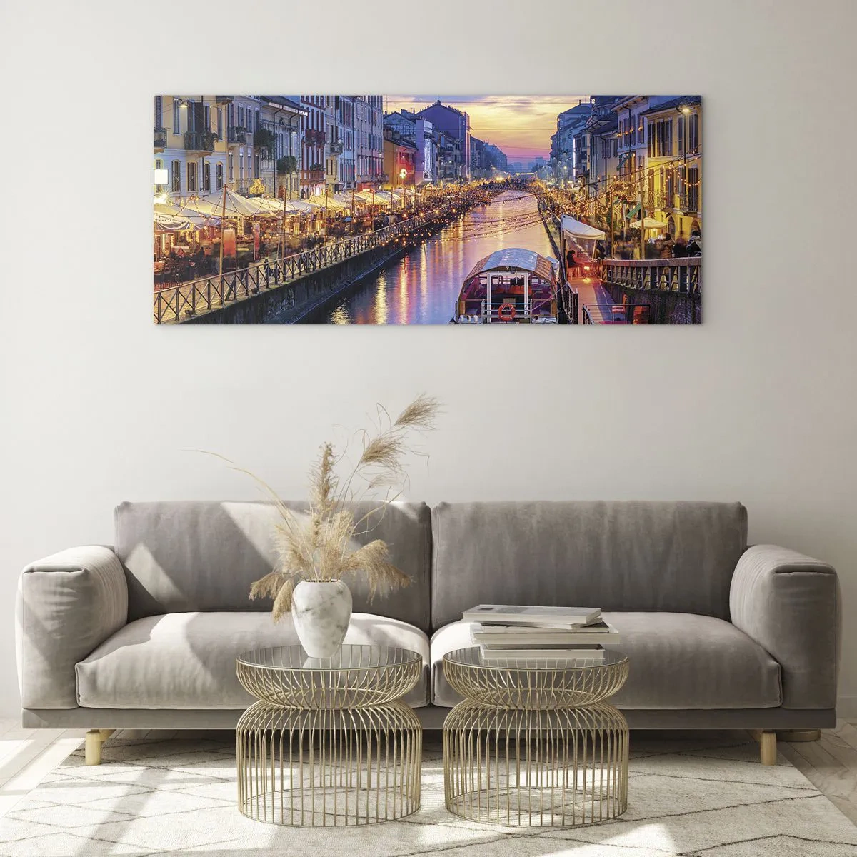 Impression sur verre - Image sur verre - Soirée de lumière et de jeu - 100x40 cm