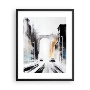 Affiche dans un cadre noir - Poster - Étude de ville : architecture et mouvement - 40x50 cm