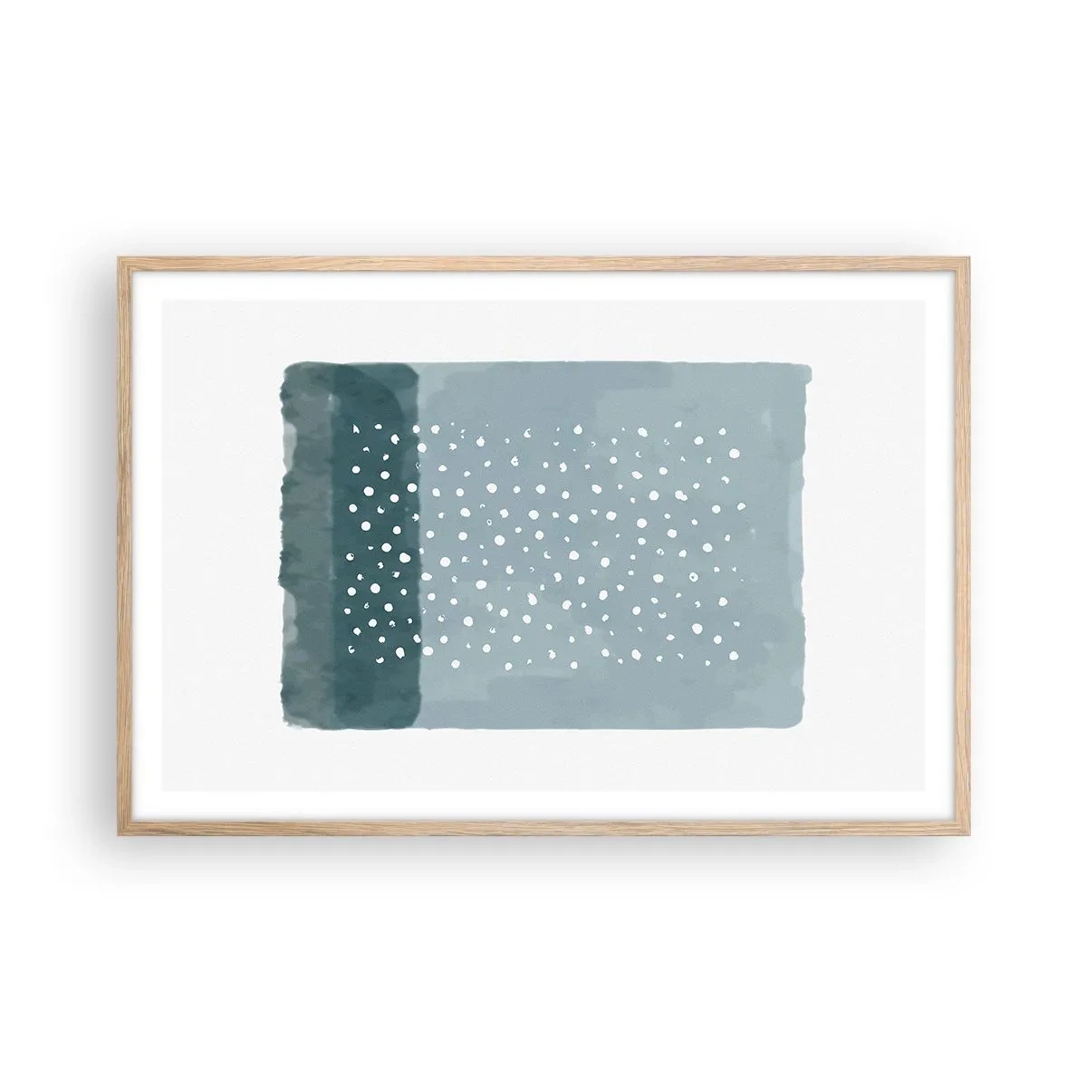 Affiche dans un chêne clair - Poster - Évolution de bleus - 91x61 cm