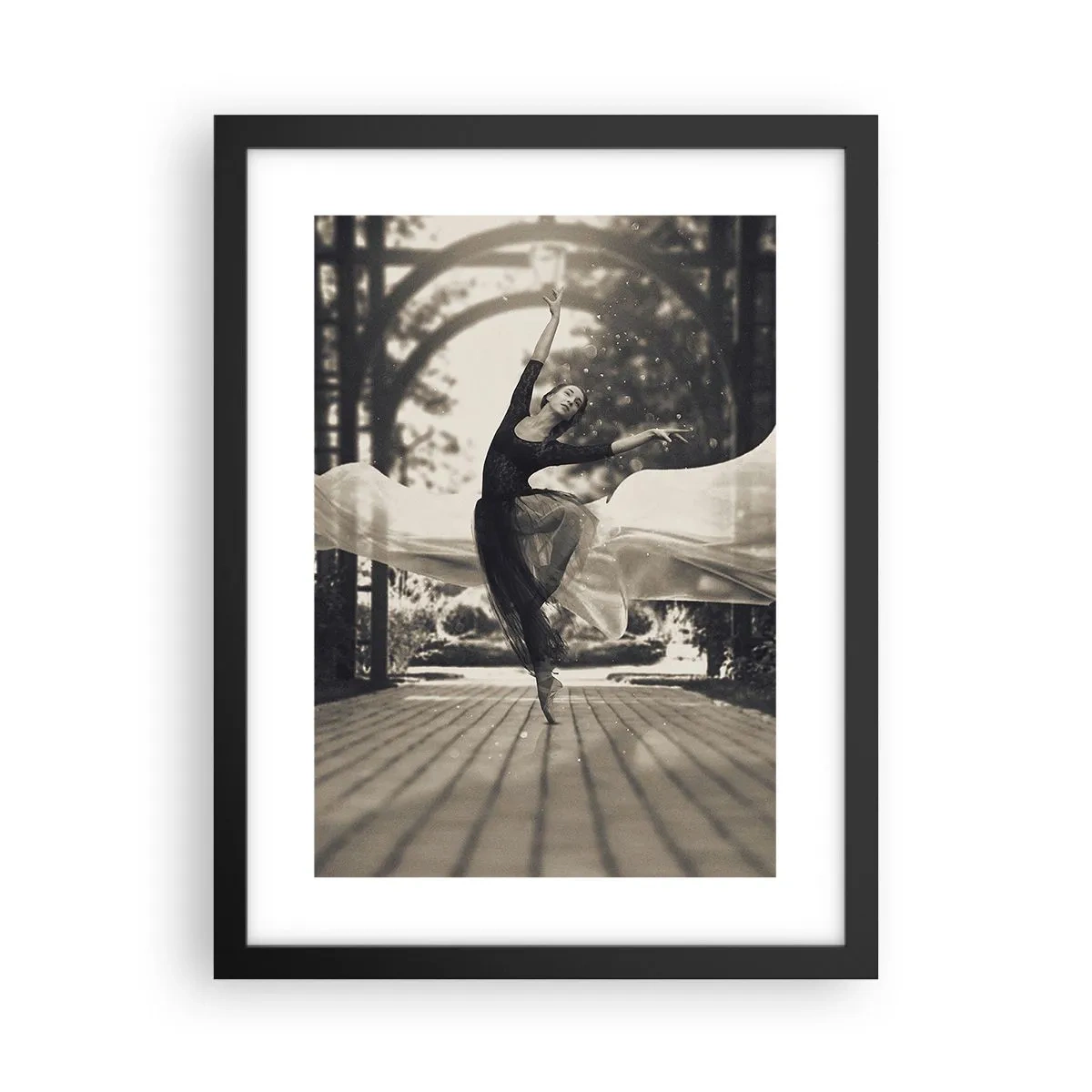 Affiche dans un cadre noir - Poster - La danse de l'esprit jardin - 30x40 cm