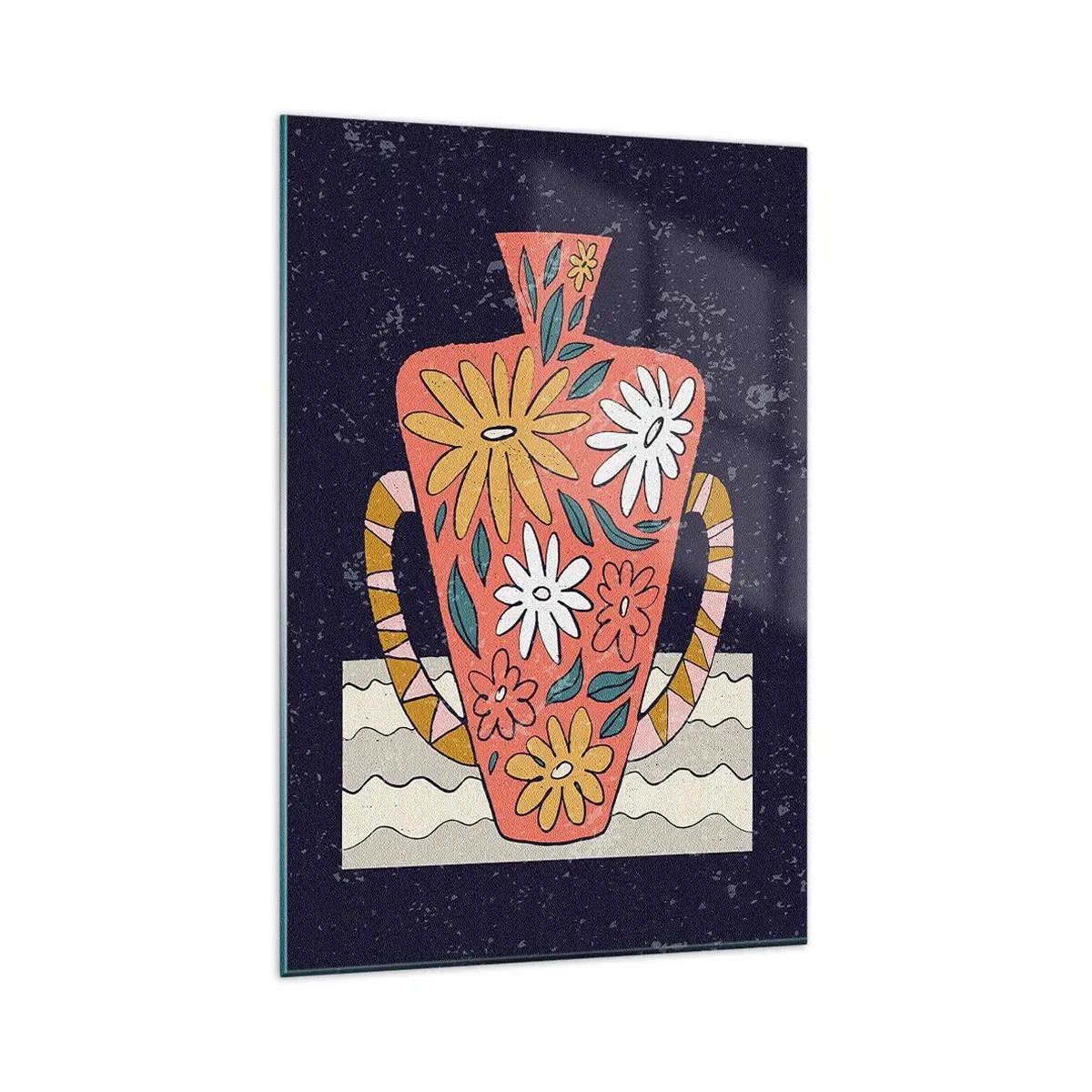 Impression sur verre - Image sur verre - Cruche peinte - 80x120 cm