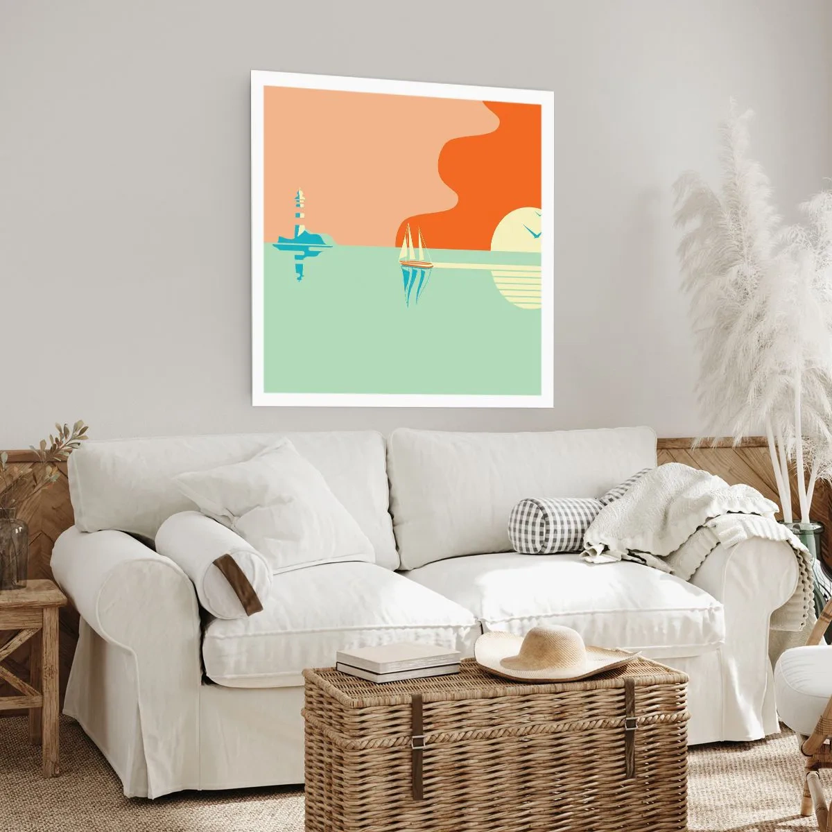 Affiche - Poster - Paysage idéal de la mer - 50x50 cm