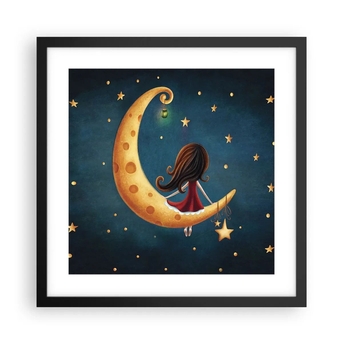 Affiche dans un cadre noir - Poster - Il était une fois... - 40x40 cm