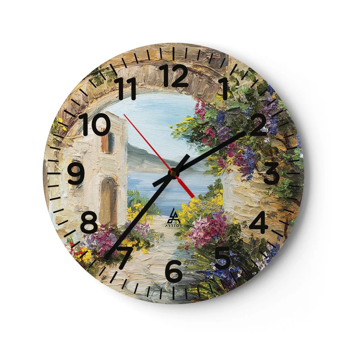 Horloge murale - Pendule murale - Le charme d'une province côtière - 40x40 cm