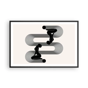 Affiche dans un cadre noir - Poster - Symétrie sensuelle - 91x61 cm