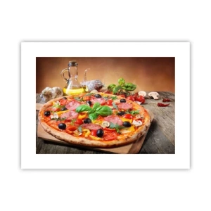 Affiche - Poster - Avec une vraie saveur italienne - 40x30 cm