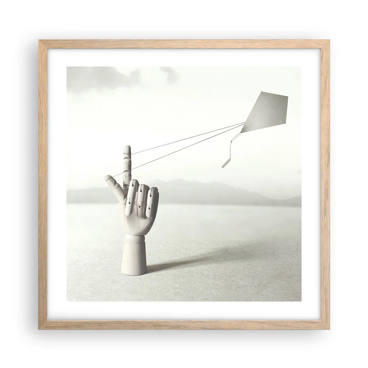 Affiche dans un chêne clair - Poster - Épreuve de force - 50x50 cm