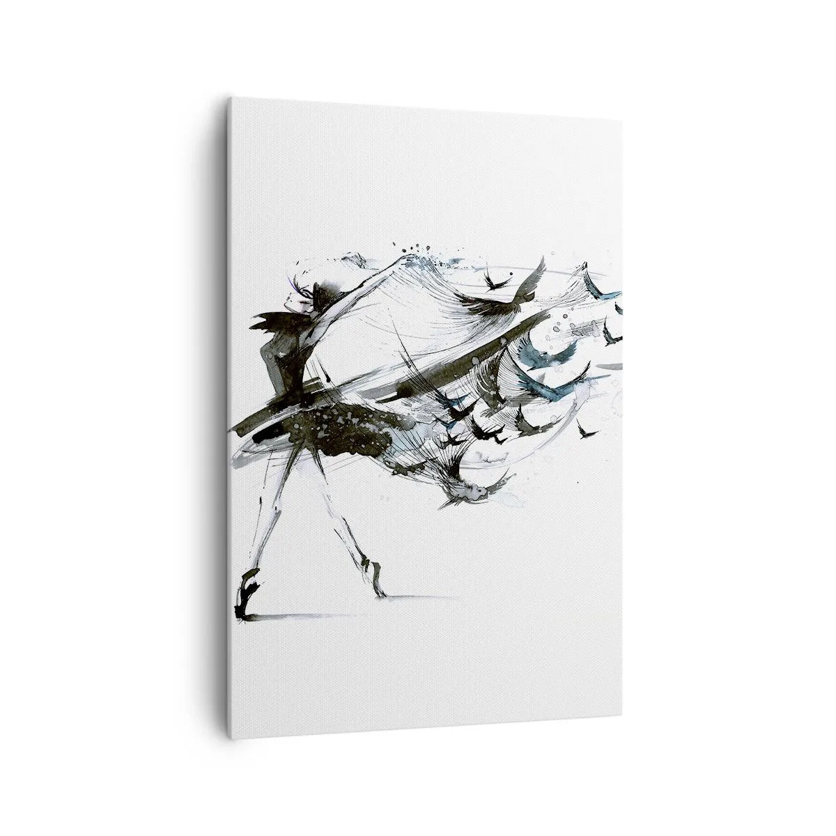 Impression sur toile - Image sur toile - Une danseuse avec une robe dynamique en forme d'oiseaux - 70x100cm - La magie de la musique vous libère des envoûtements - Décoration murale moderne pour le salon et la chambre ARTTOR