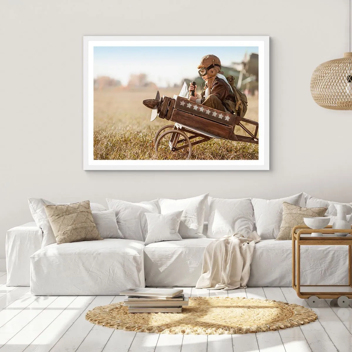 Affiche dans un cadre blanc - Poster - Départ vers un rêve - 50x40 cm