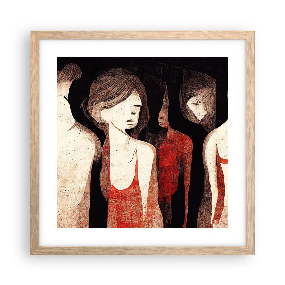 Affiche dans un chêne clair - Poster - Madones des ténèbres - 40x40 cm