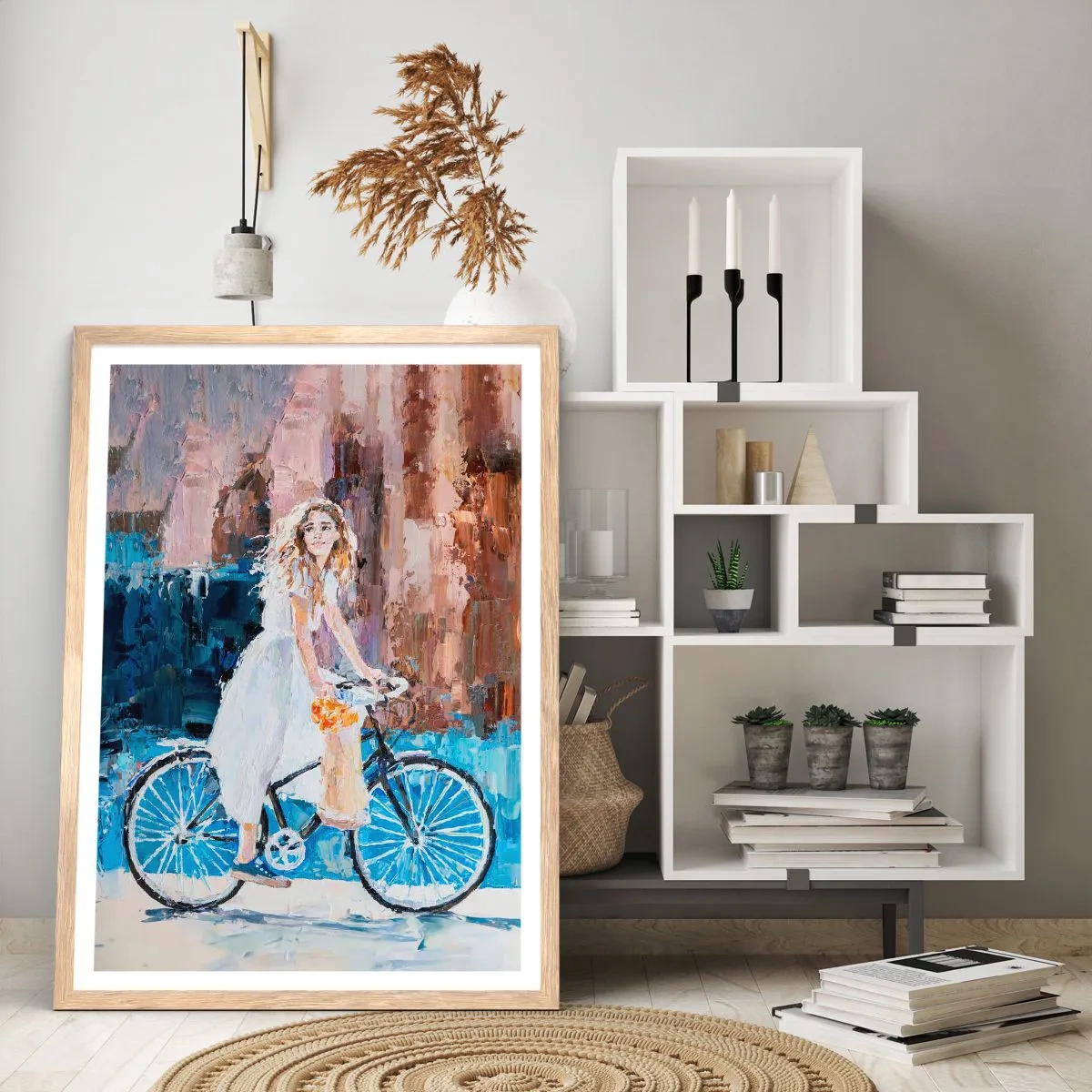 Affiche dans un chêne clair - Poster - Joie du matin - 70x100 cm