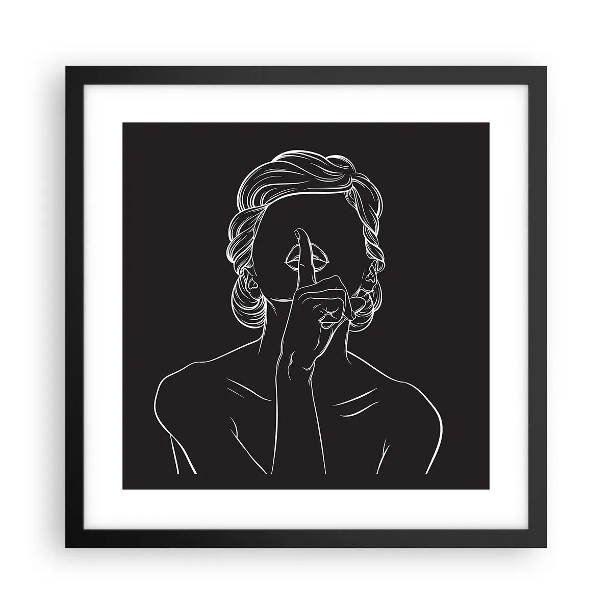 Affiche dans un cadre noir - Poster - La beauté s'épanouit en silence - 40x40 cm