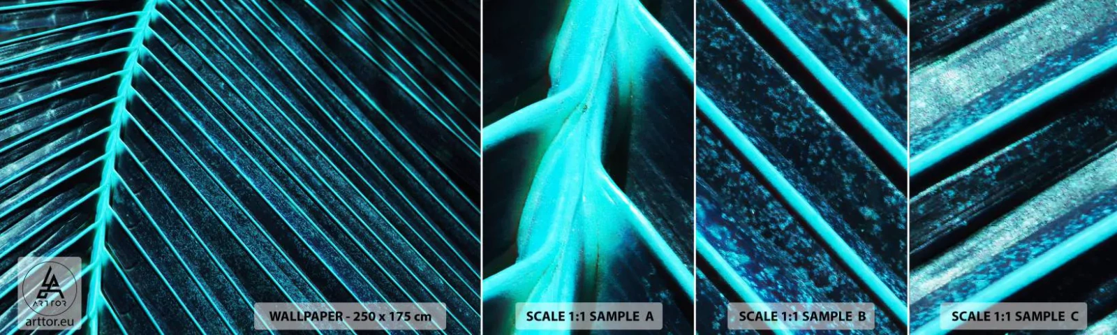 Échantillon De Papier Peint Standard Eco - Texture verte - Feuille, Macro, Tropical - 100x30 cm