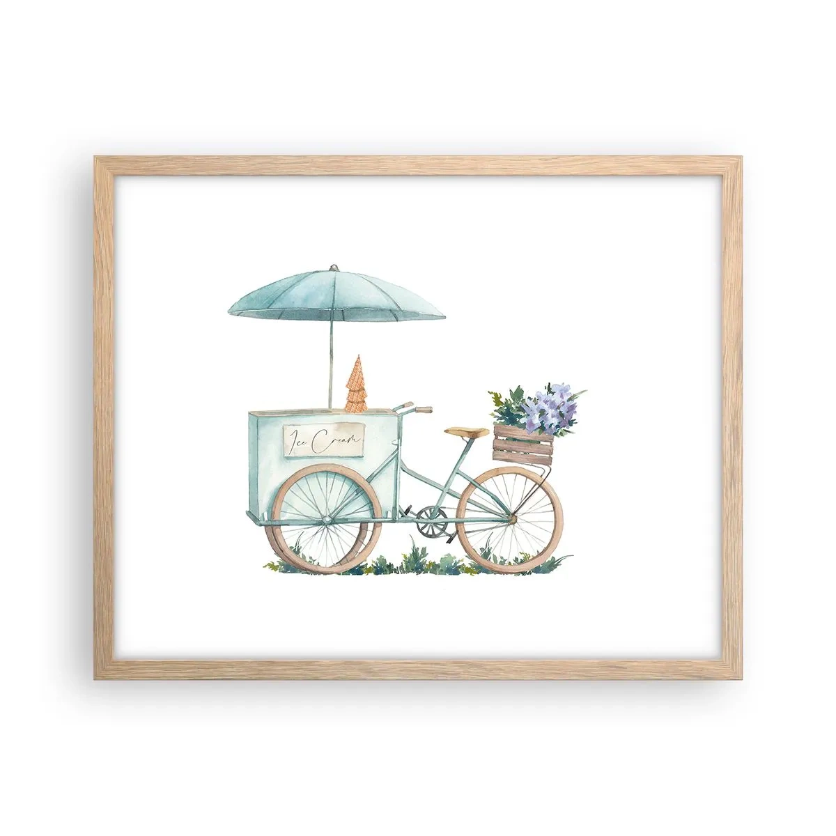 Affiche dans un chêne clair - Poster - Doux souvenir d'été - 50x40 cm