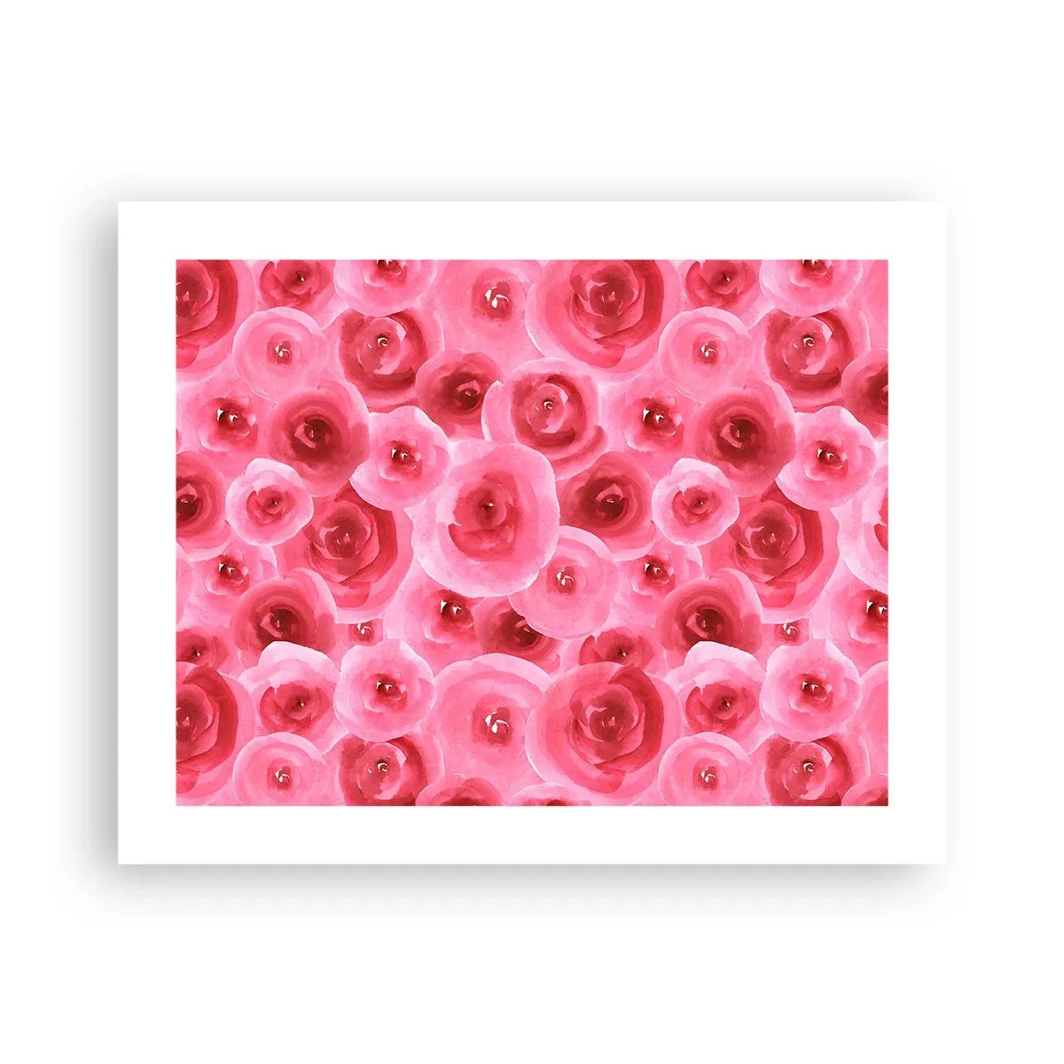 Affiche - Poster - Roses en-haut et en-bas - 50x40 cm