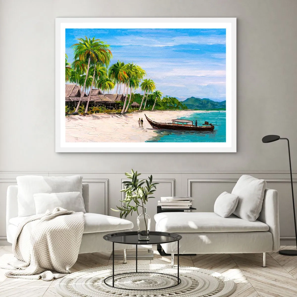 Affiche dans un cadre blanc - Poster - Rêve exotique - 40x30 cm