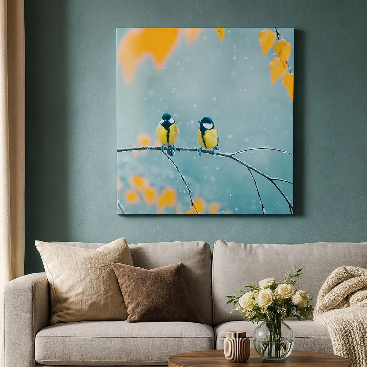 Impression sur toile - Image sur toile - Potins d'oiseaux - 30x30 cm