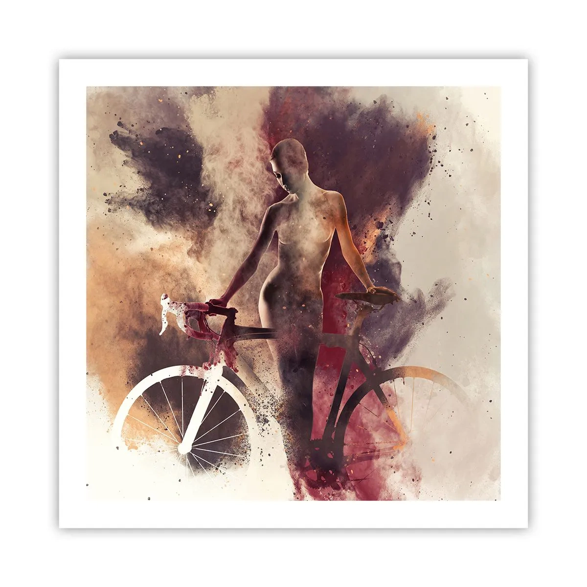 Affiche - Poster - Une âme de vélo aux formes marbrées - 60x60 cm