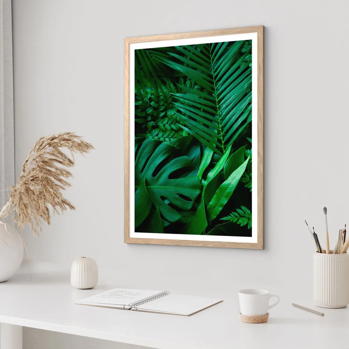 Affiche dans un chêne clair - Poster - Emmitouflé de verdure - 61x91 cm