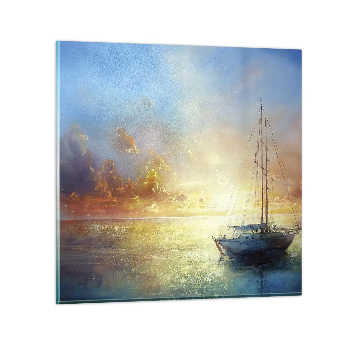 Impression sur verre - Image sur verre - Dans une baie dorée - 60x60 cm