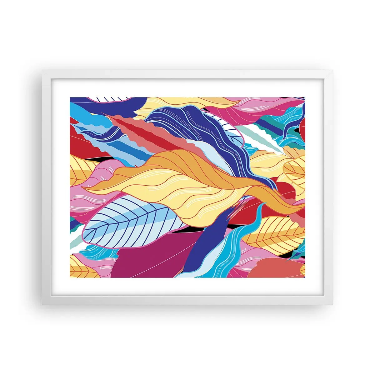 Affiche dans un cadre blanc - Poster - Un désordre coloré - 50x40 cm