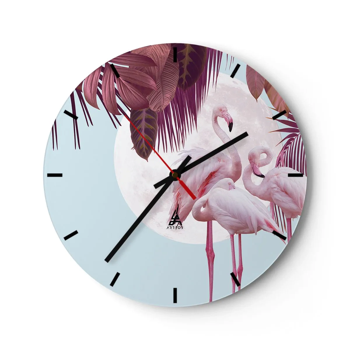 Horloge murale - Pendule murale - Trois oiseaux gracieux - 40x40 cm