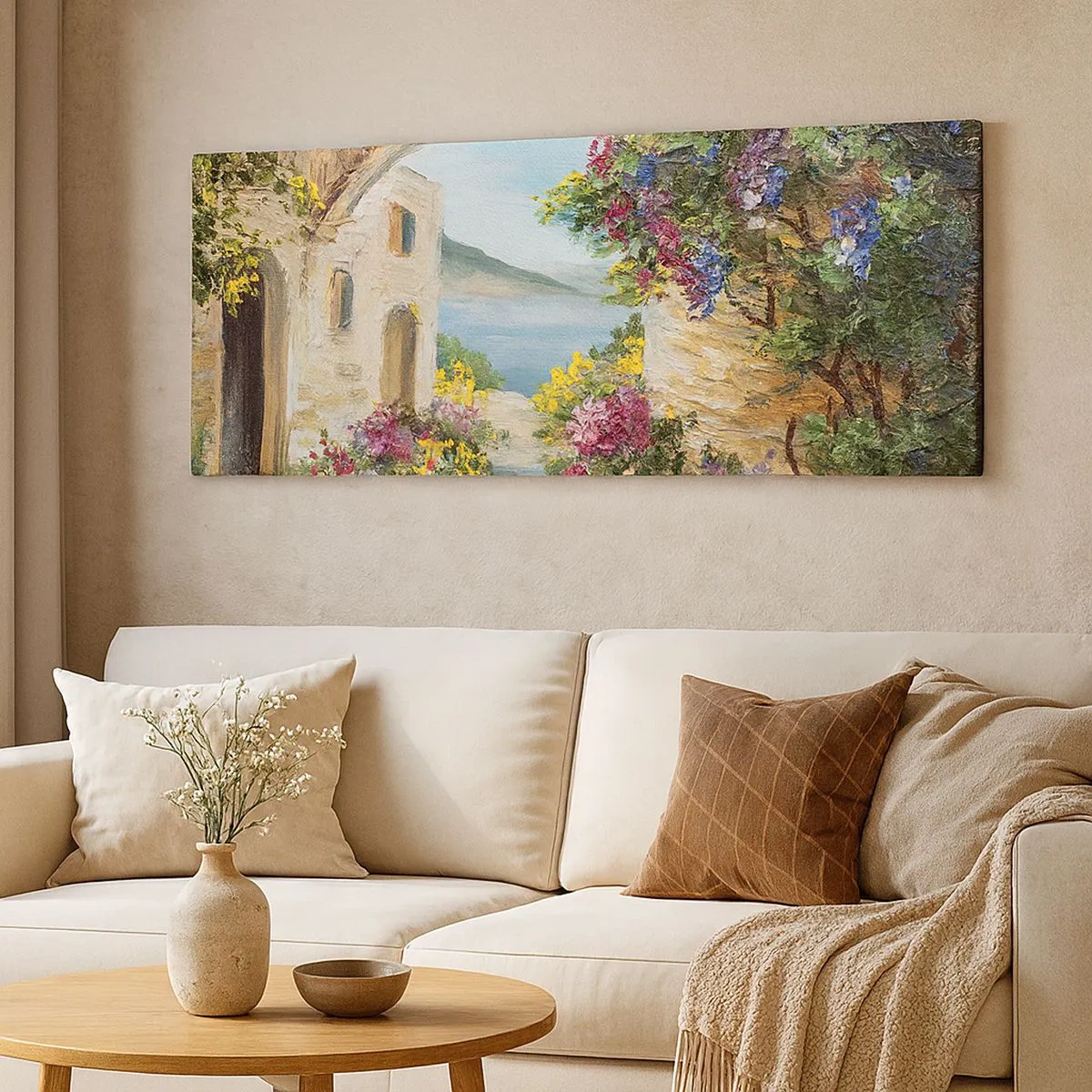 Impression sur toile - Image sur toile - Le charme d'une province côtière - 100x40 cm