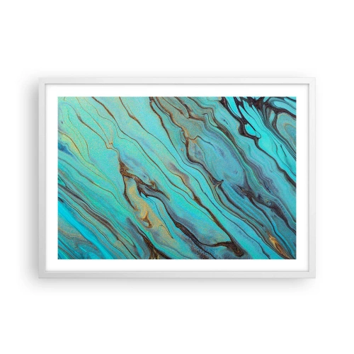 Affiche dans un cadre blanc - Poster - Marée turquoise - 70x50 cm