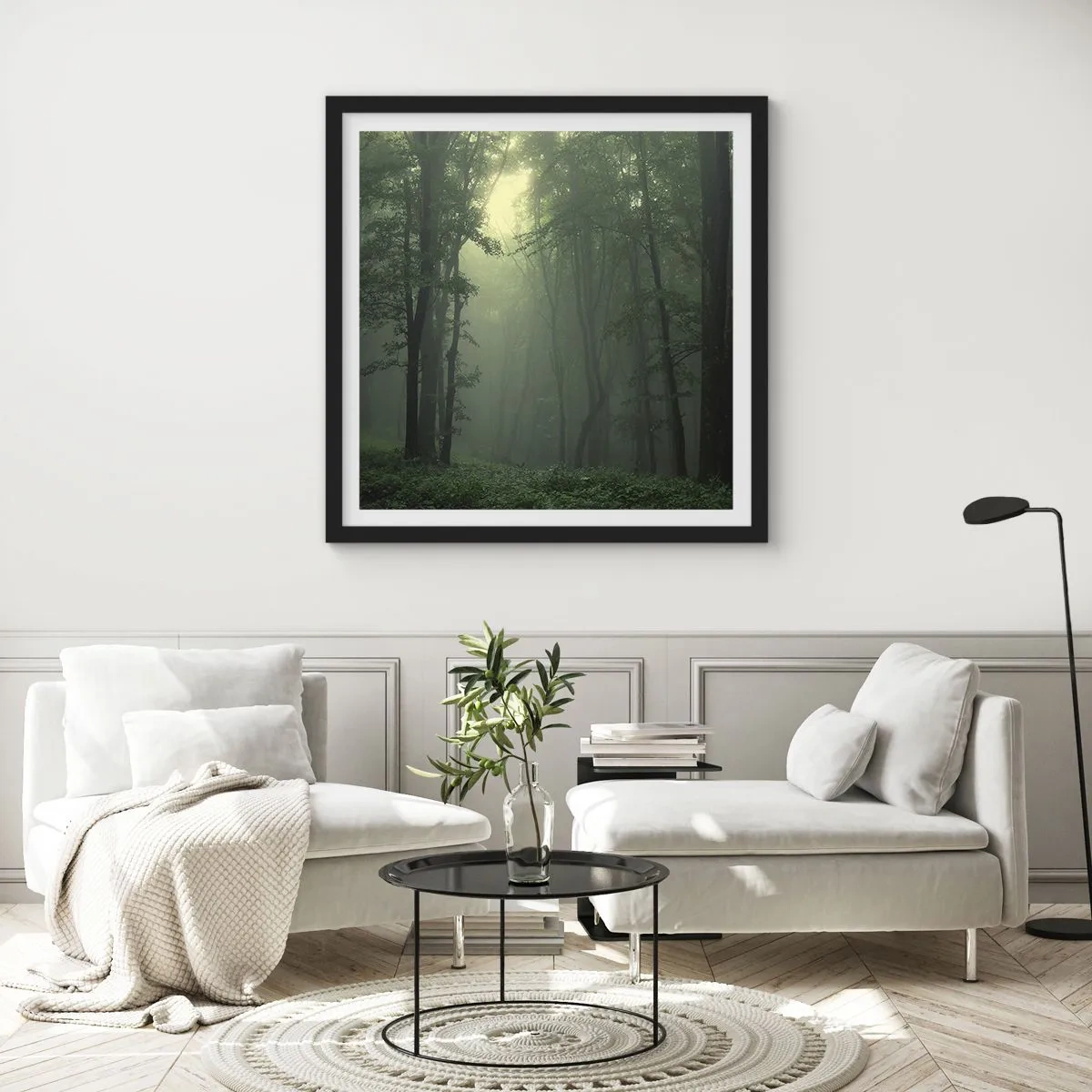 Affiche dans un cadre noir - Poster - Avant qu'il ne se réveille - 50x50 cm