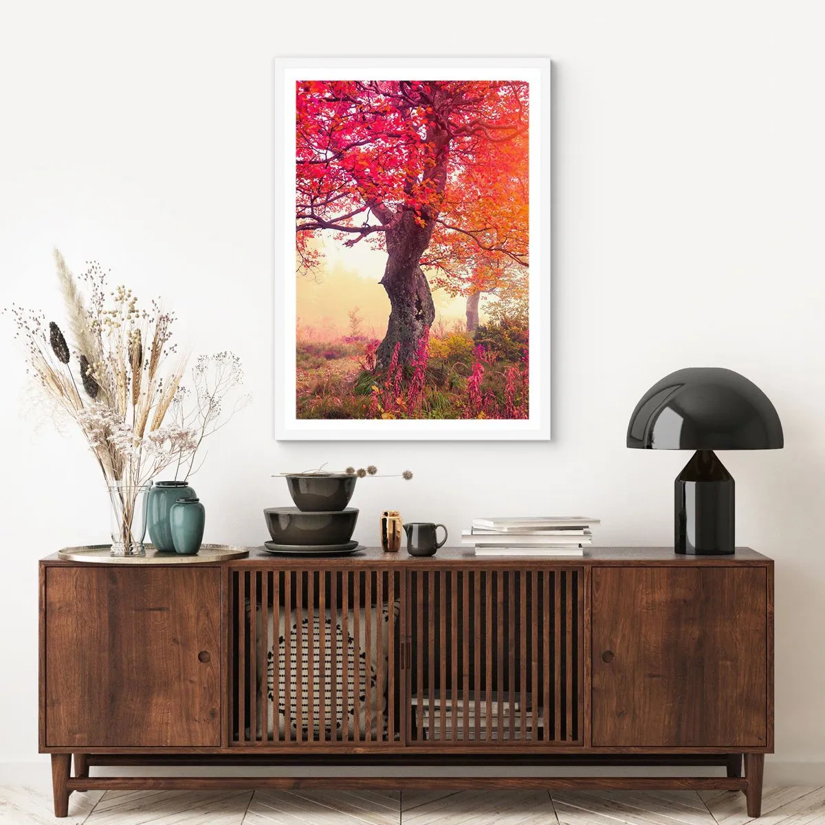 Affiche dans un cadre blanc - Poster - Frénésie de floraison - 61x91 cm