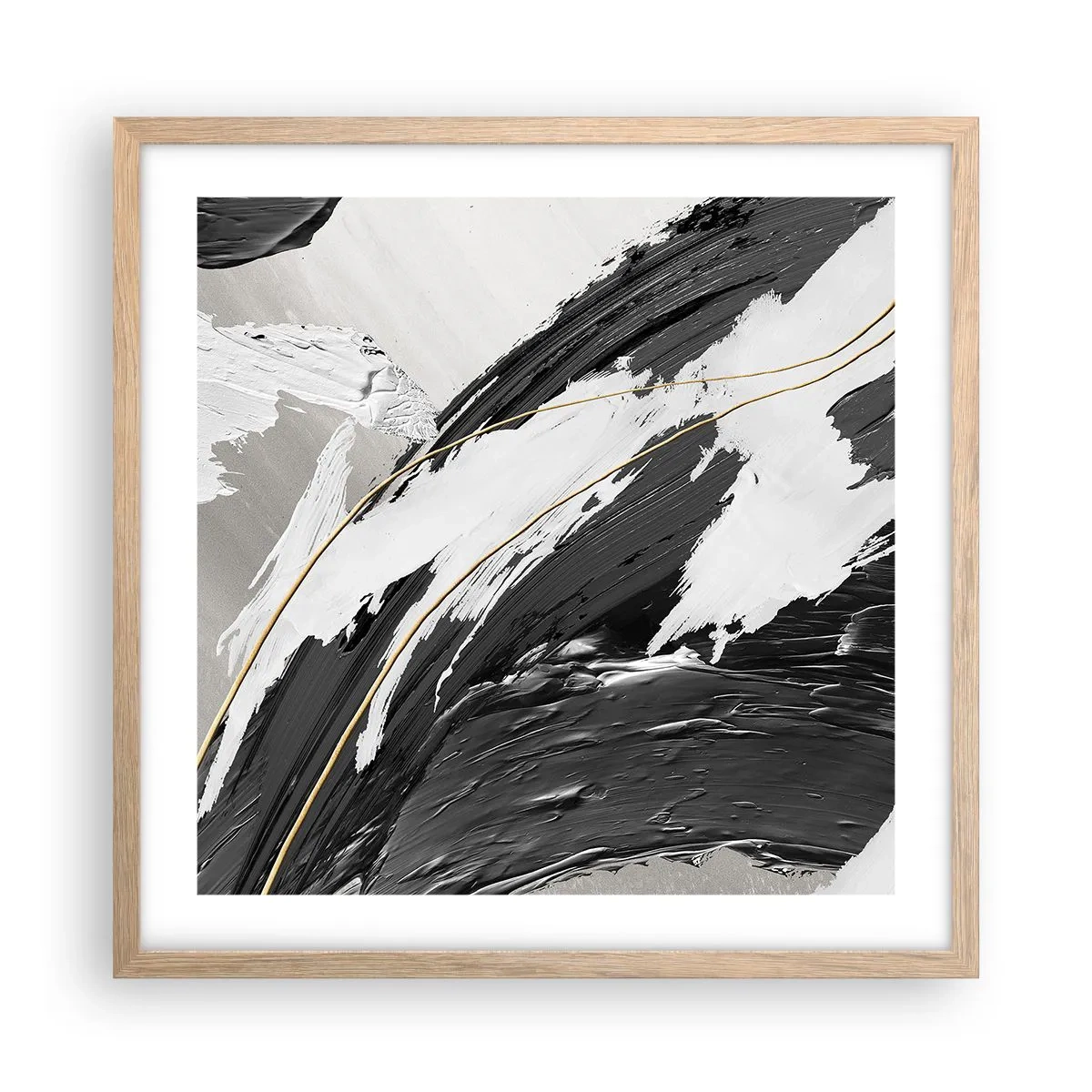 Affiche dans un chêne clair - Poster - L'abstraction à grande échelle - 50x50 cm