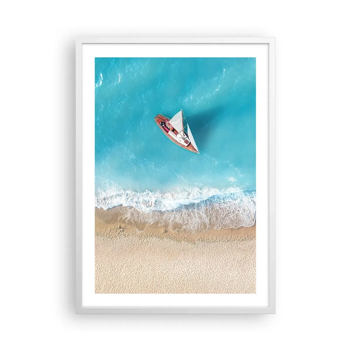 Affiche dans un cadre blanc - Poster - A la frontière de l'azur et de l'or - 50x70 cm