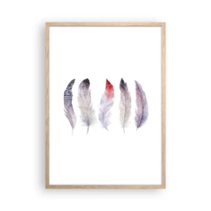 Affiche dans un chêne clair - Poster - Délicat comme un brouillard multicolore - 50x70 cm