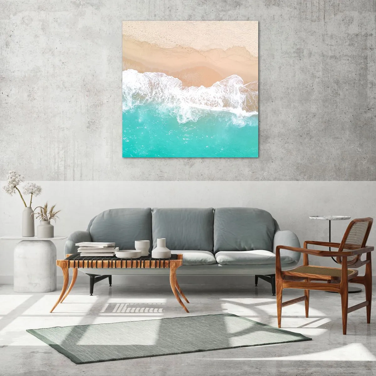 Impression sur verre - Image sur verre - Caresse de l'océan - 50x50 cm