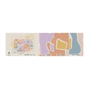 Échantillon De Papier Peint Standard Eco - Labyrinthe – une aventure joyeuse - Minimalisme, Pastel, Lignes - 100x30 cm