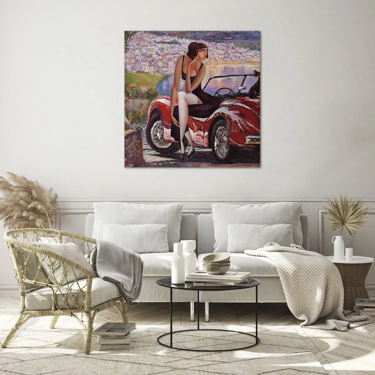 Impression sur verre - Image sur verre - L'été? Uniquement sur la Côte d'Azur - 50x50 cm