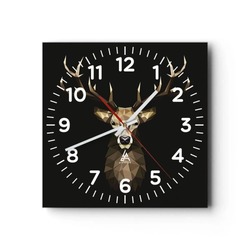 Horloge murale - Pendule murale - Cerf cubique - 40x40 cm