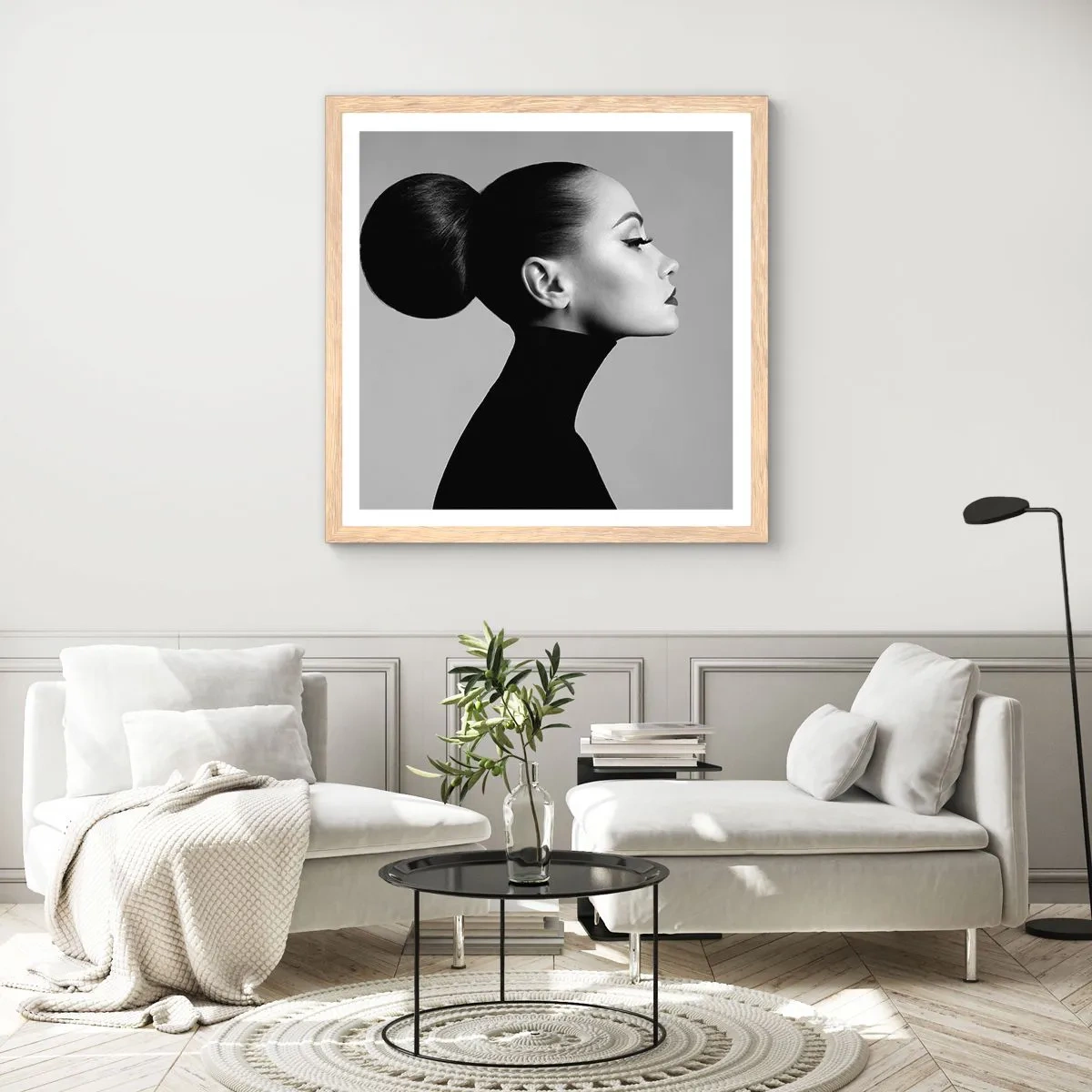 Affiche dans un chêne clair - Poster - Néfertiti moderne - 40x40 cm