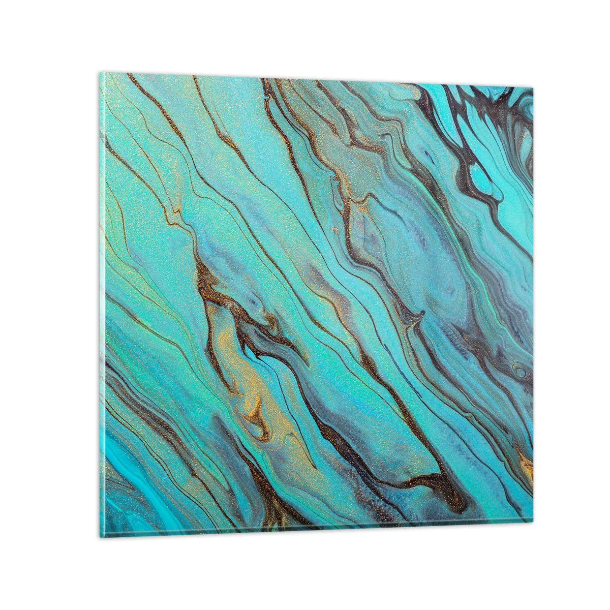 Impression sur verre - Image sur verre - Marée turquoise - 30x30 cm