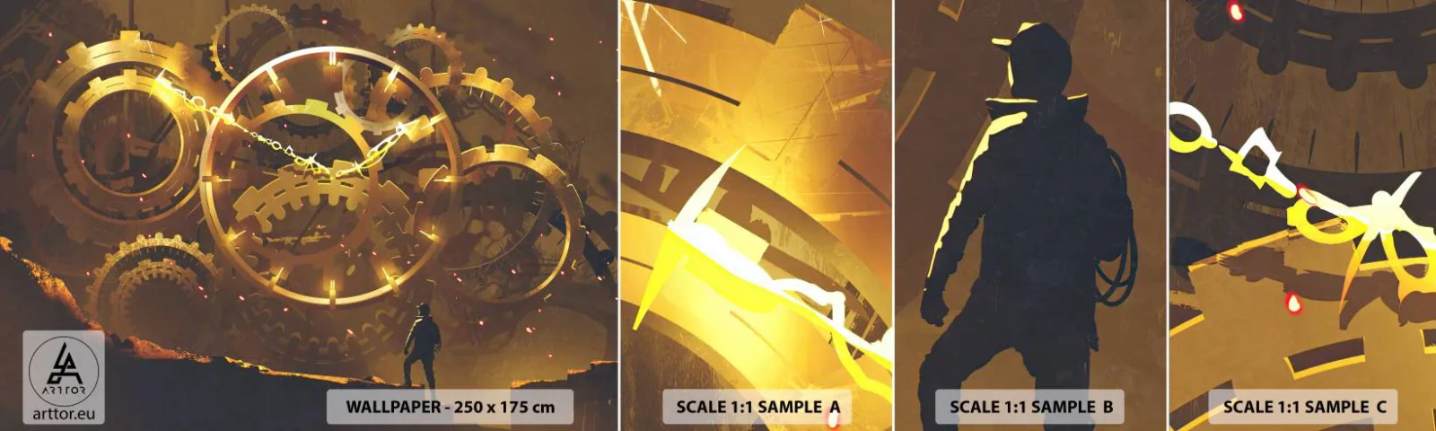 Échantillon de Papier Peint Autocollant Deluxe Sticker - À la source du temps - Abstraction, Morceau, Graphique - 100x30 cm