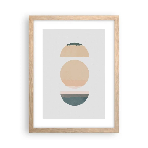 Affiche dans un chêne clair - Poster - Cercles après cercles - 30x40 cm