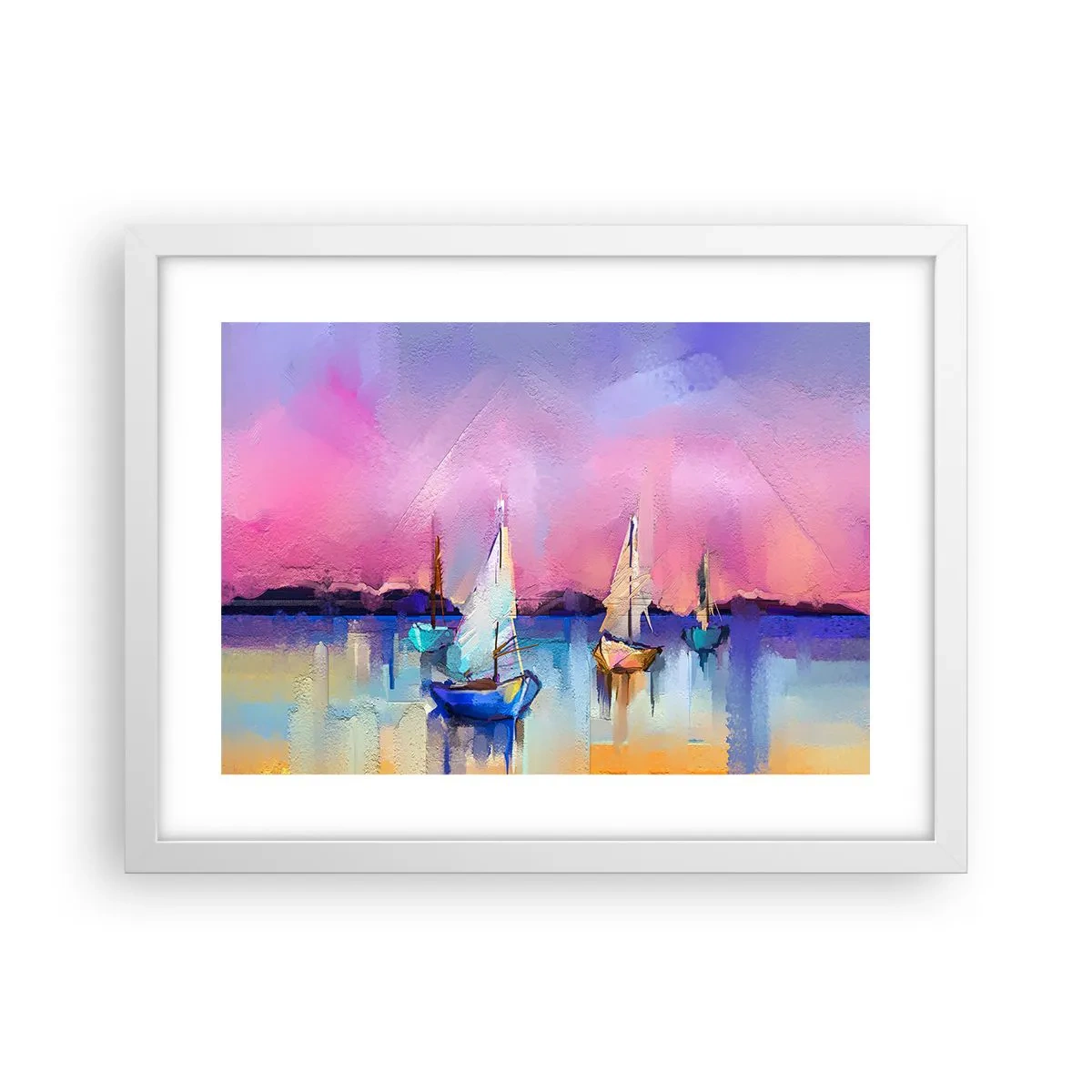 Affiche dans un cadre blanc - Poster - Direction: les eaux larges - 40x30 cm