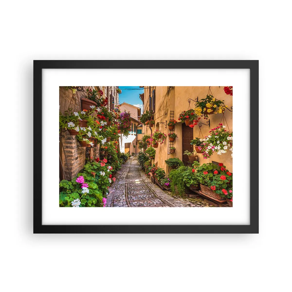 Affiche dans un cadre noir - Poster - Ruelle italienne - 40x30 cm