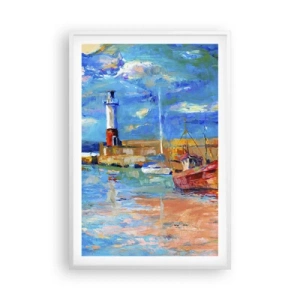 Affiche dans un cadre blanc - Poster - Un après-midi dans la baie arc-en-ciel - 61x91 cm