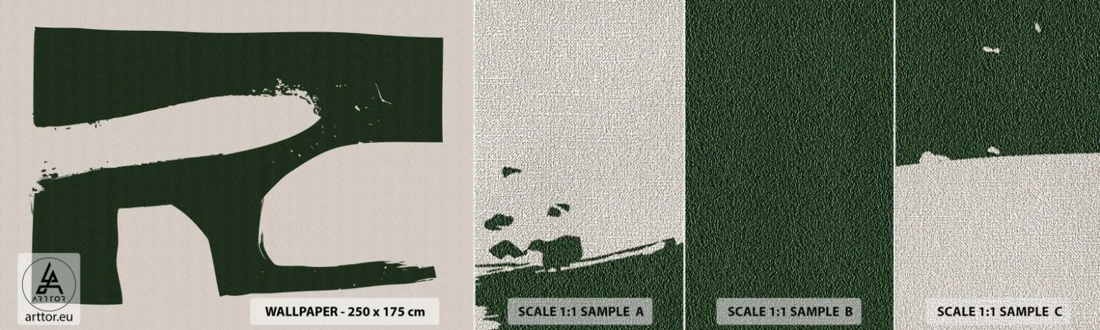 Échantillon de Papier Peint Premium Canvas - Baies blanches - Bohème, Minimalisme, Forme - 100x30 cm